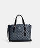 COACH®,MOLLIE TOTE 25 IN SIGNATURE CANVAS,Signature Coated Canvas/Smooth Leather,Large,Anniversary,Silver/Denim/Midnight Navy,Front View