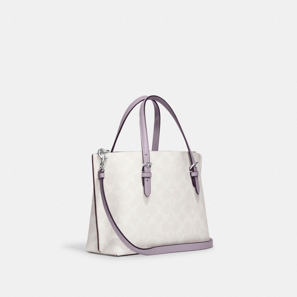 COACH®,モリー トート 25 シグネチャー キャンバス,トートバッグ,ｼﾙﾊﾞｰ/ﾁｮｰｸ/ﾐｽﾄ