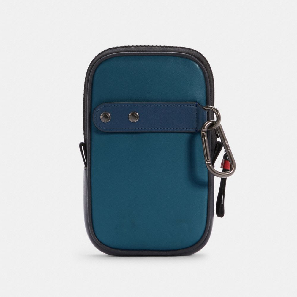 Square hybrid pouch in colorblock with coach patch sale