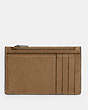 COACH®,ZIP CARD CASE,Pebbled Leather,Gunmetal/Elm,Back View