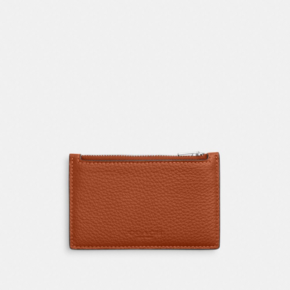 COACH®,Zip Card Case,Leather,Pouch,Casual,,Front View