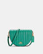 COACH®,ELLEN CROSSBODY WITH LINEAR QUILTING,Leather,Small,Gold/Green,Front View