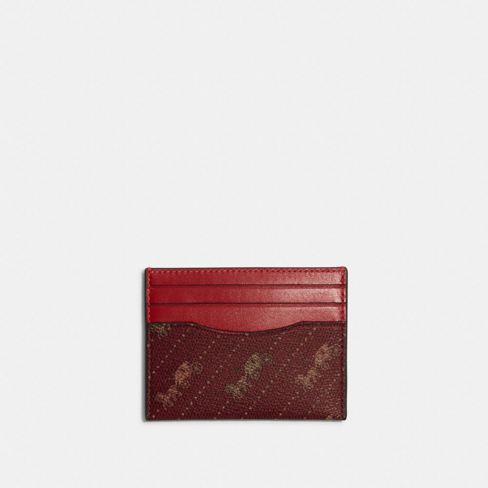 COACH® Outlet | Slim Id Card Case With Horse And Carriage Dot Print