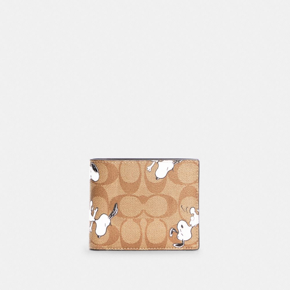 Coach X Peanuts 3 In 1 Wallet In Signature Canvas With Snoopy Print