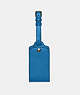 COACH®,LUGGAGE TAG,Leather,Gunmetal/Blue Jay,Front View