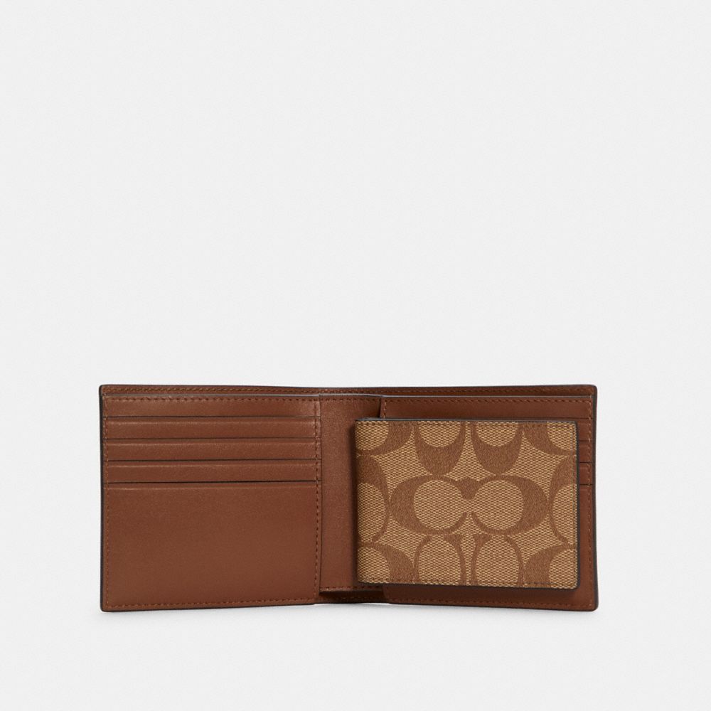 3 In 1 Wallet In Colorblock Signature Canvas