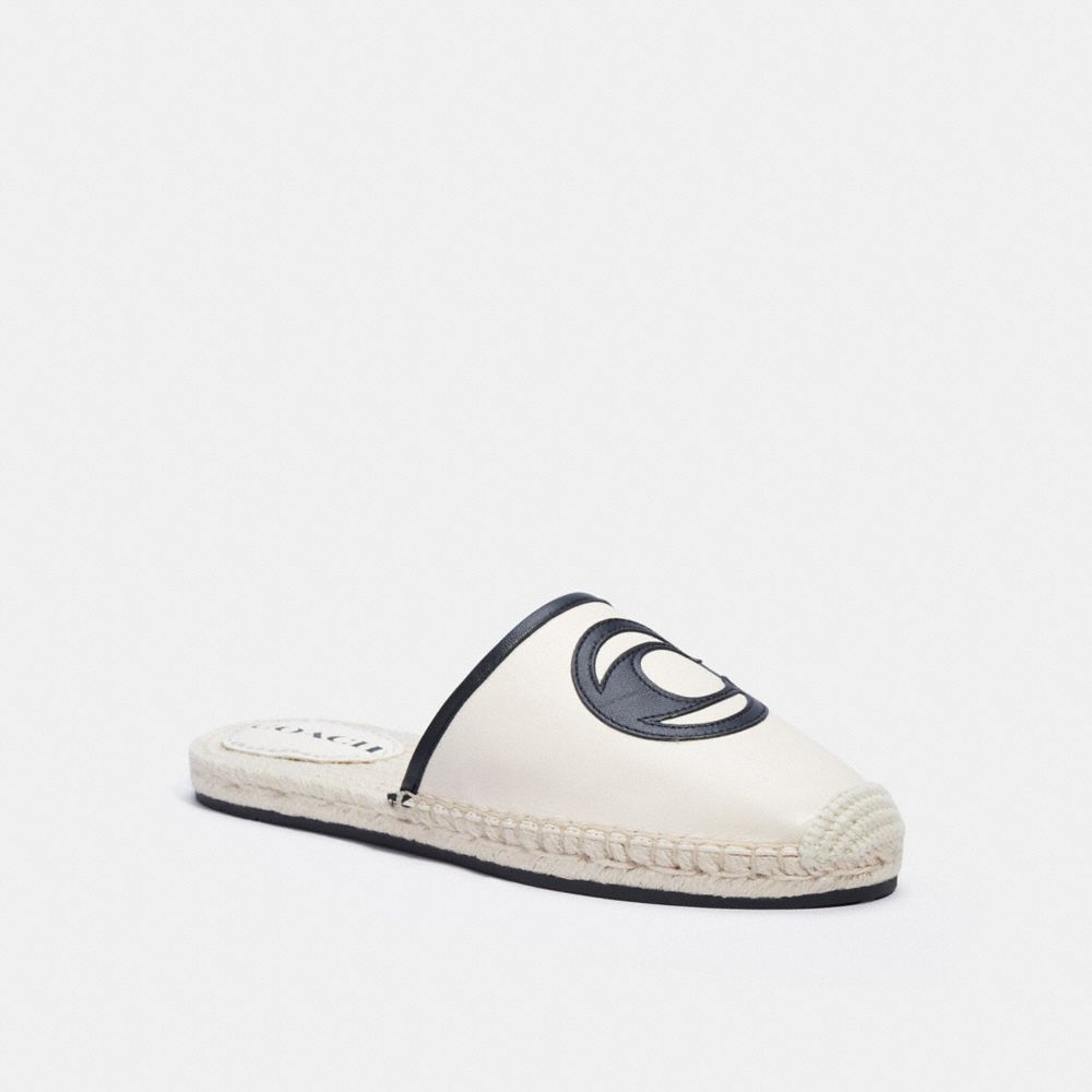 COACH®,CHANNING ESPADRILLE,Leather,Chalk,Front View