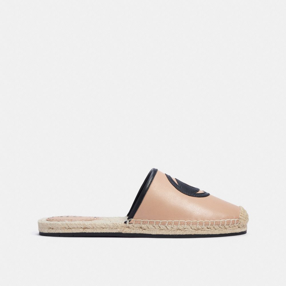 COACH®,CHANNING ESPADRILLE,Leather,Beechwood,Angle View