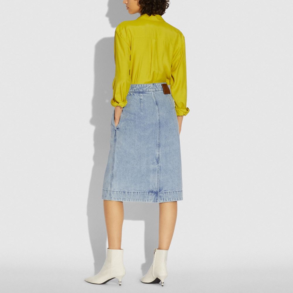 Washed Denim Skirt