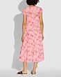 COACH®,PRINTED SLEEVELESS UPTOWN DRESS,Silk,PINK/CORAL,Scale View