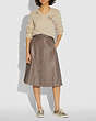 COACH®,PANELED TRENCH SKIRT,Smooth Leather,Light Mocha,Scale View