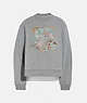 COACH®,DOODLE EMBROIDERED SWEATSHIRT IN ORGANIC COTTON,Organic Cotton,GREY,Front View