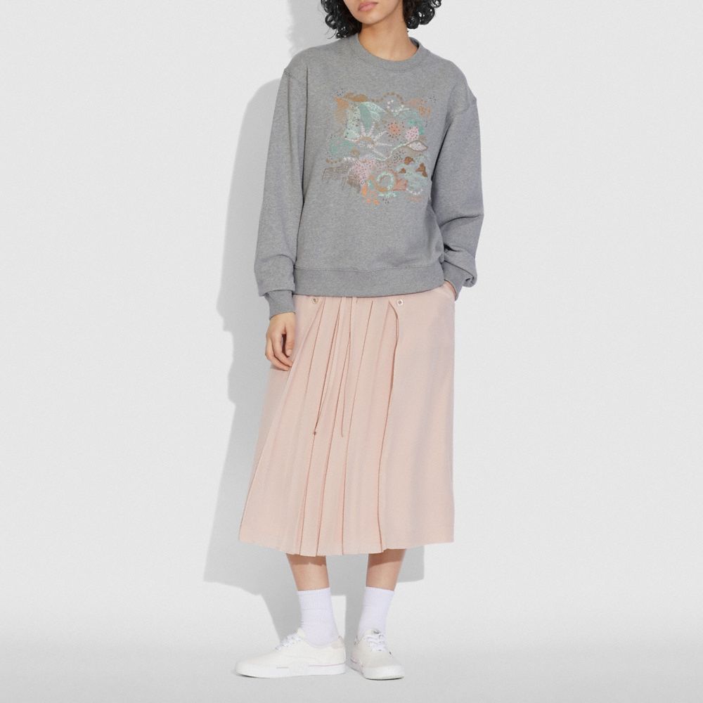 COACH®,Doodle Embroidered Sweatshirt In Organic Cotton,,Scale View