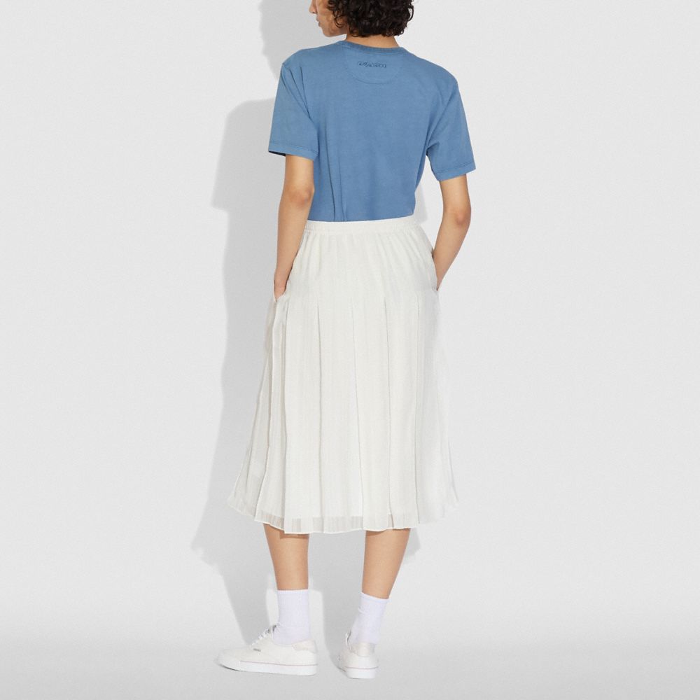 COACH®,GATHERED WAIST SKIRT,Silk,Ivory,Scale View