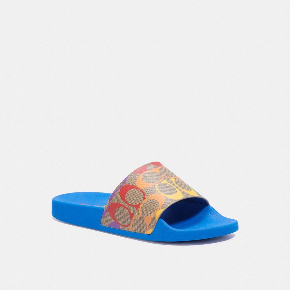 COACH Outlet Uli Sport Slide In Rainbow Signature Canvas