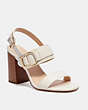 COACH®,MABEL SANDAL,Leather,Chalk,Front View