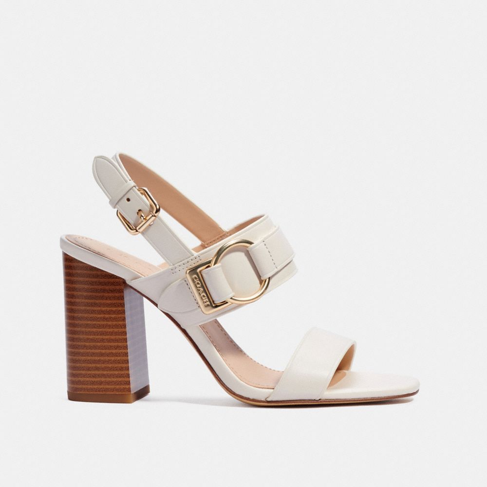 COACH®,MABEL SANDAL,Leather,Chalk,Angle View