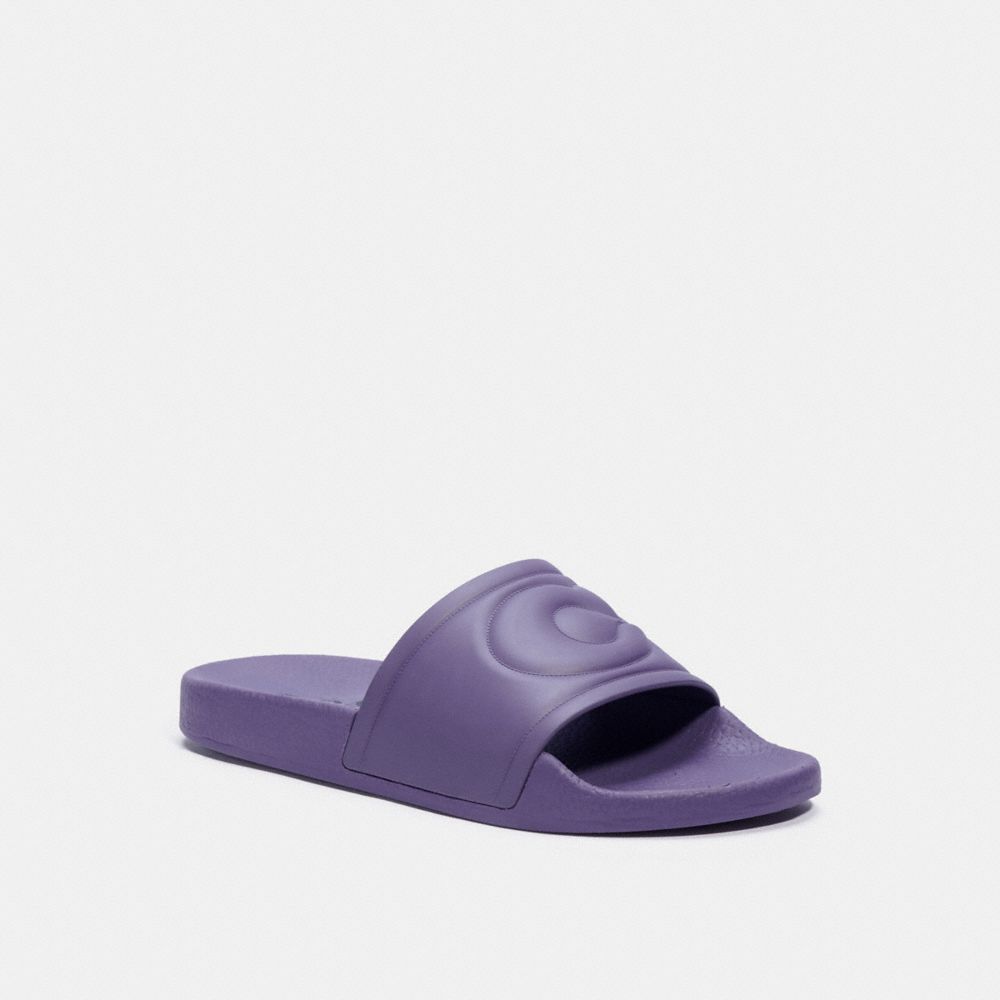 COACH®,ULLA SLIDE,Rubber,Vintage Purple,Front View