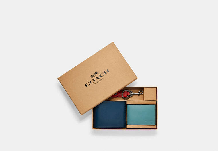 Boxed 3 In 1 Wallet Gift Set In Colorblock