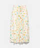 COACH®,PRINTED UPTOWN SKIRT,Silk,Chalk/Multi,Front View
