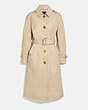 COACH®,LIGHTWEIGHT LEATHER TRENCH COAT,Smooth Leather,Faded Sand,Front View