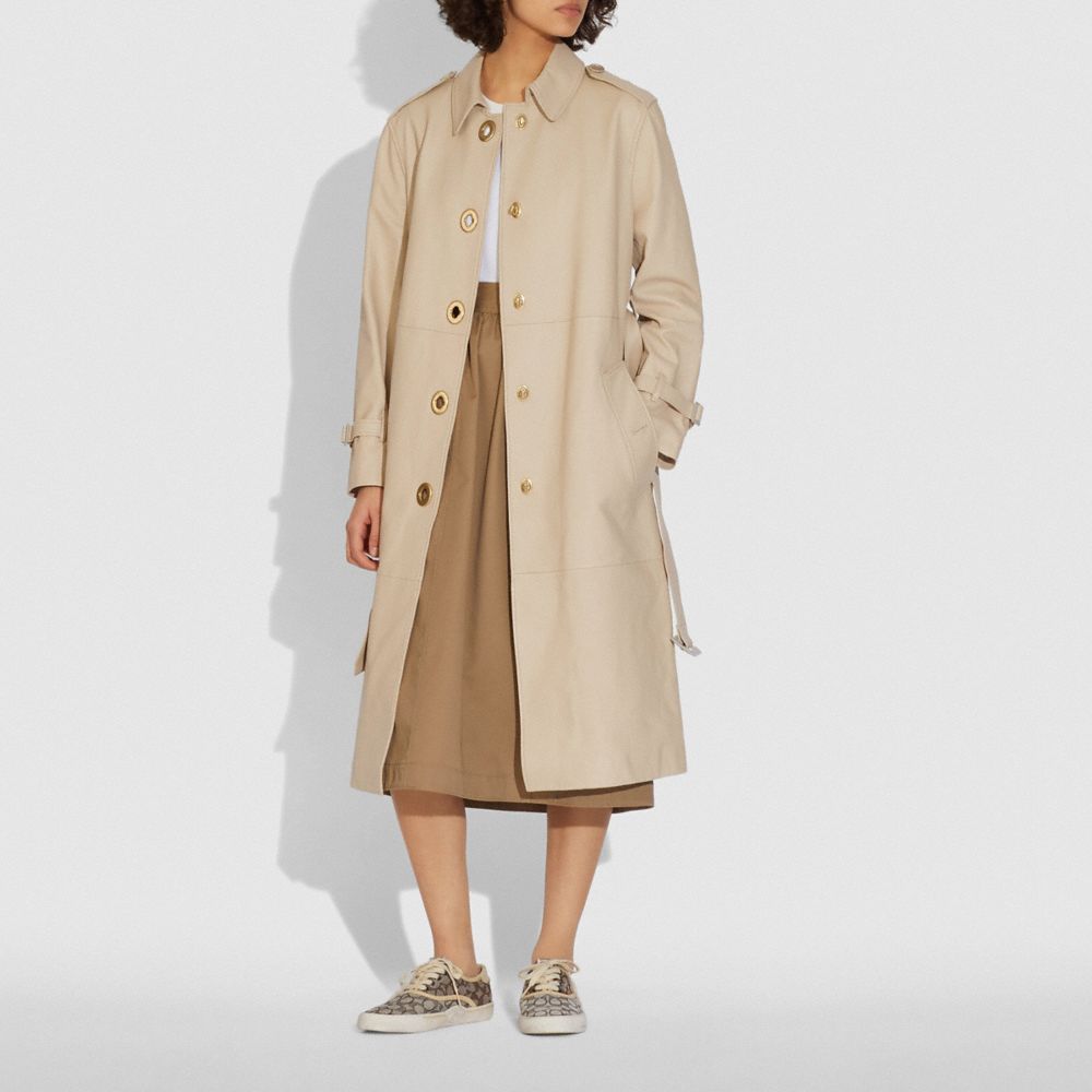 Lightweight Leather Trench Coat