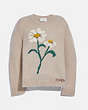 COACH®,DAISY EMBROIDERED SWEATER,Mohair/Polyamide/Wool,Natural,Front View