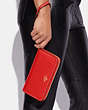 COACH®,LONG ZIP AROUND WALLET,Pebbled Leather,Mini,Im/Miami Red,Detail View