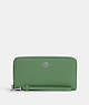 COACH®,LONG ZIP AROUND WALLET,Mini,Silver/Soft Green,Front View