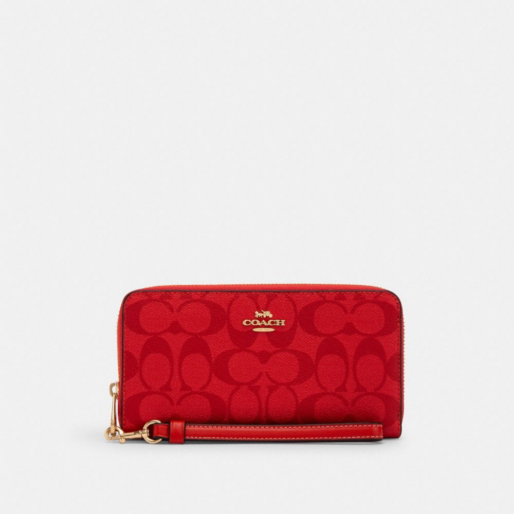 COACH OUTLET® | Long Zip Around Wallet In Signature Canvas