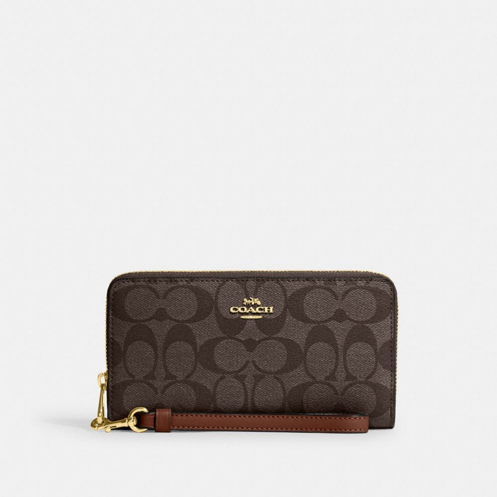 COACH OUTLET® | Long Zip Around Wallet In Signature Canvas