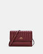 COACH®,FOLDOVER BELT BAG WITH LINEAR QUILTING,Leather,Mini,Gold/Vintage Mauve,Front View