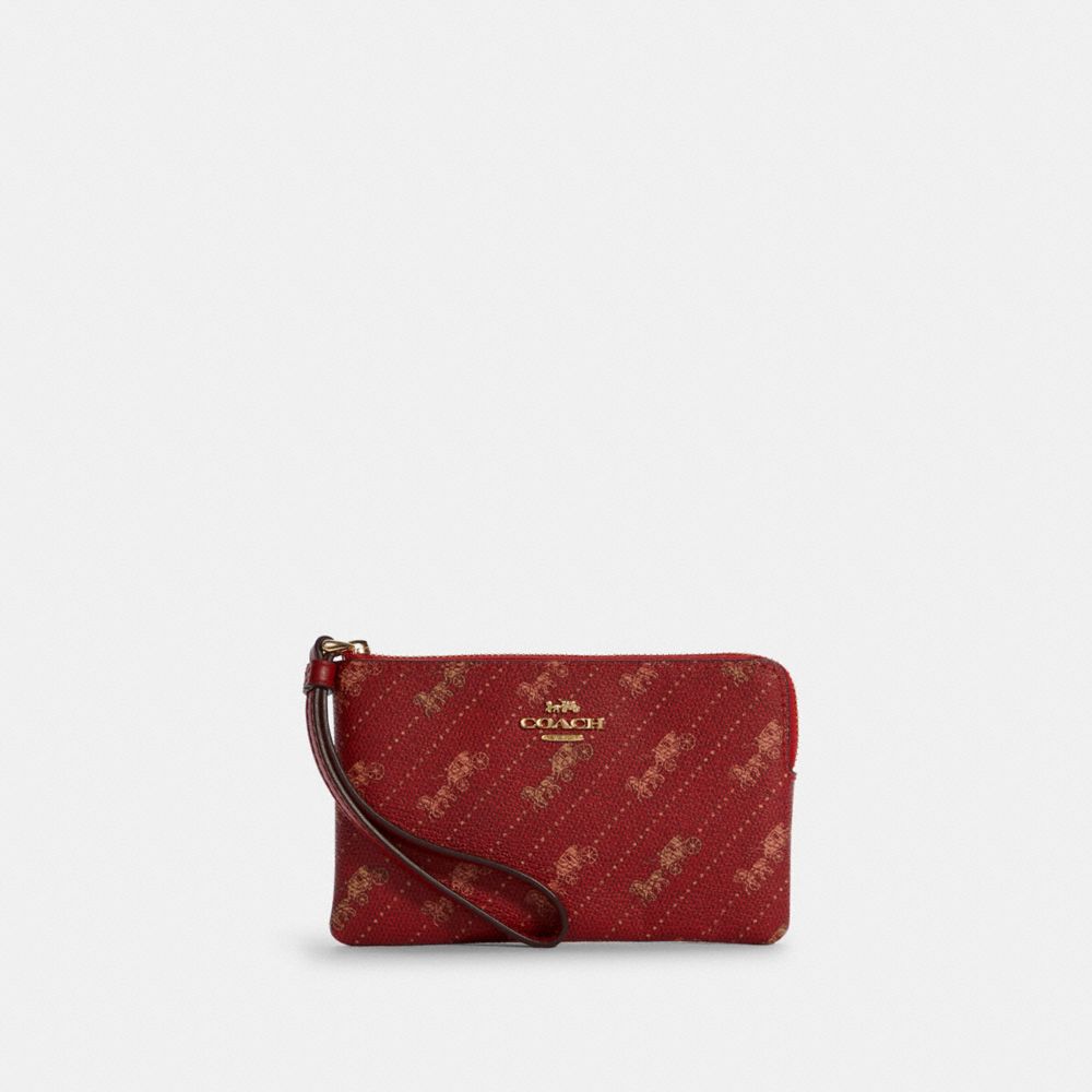 COACH OUTLET®  Corner Zip Wristlet With Mini Vintage Rose Print