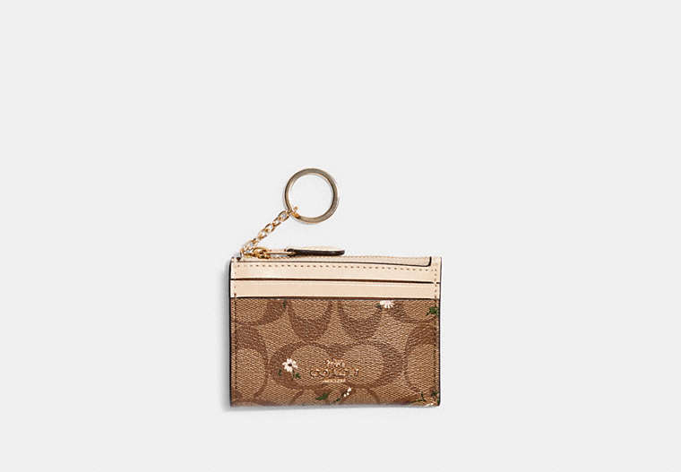 Mini Skinny Id Case In Signature Canvas With Evergreen Print