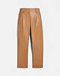 COACH®,LEATHER TROUSERS,Leather,Light Beige,Front View