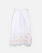 COACH®,EMBROIDERED ELEPHANT SLIP SKIRT,cotton,OFF WHITE,Front View