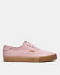 COACH®,CITYSOLE SKATE SNEAKER,Suede,Pink Orchid,Angle View