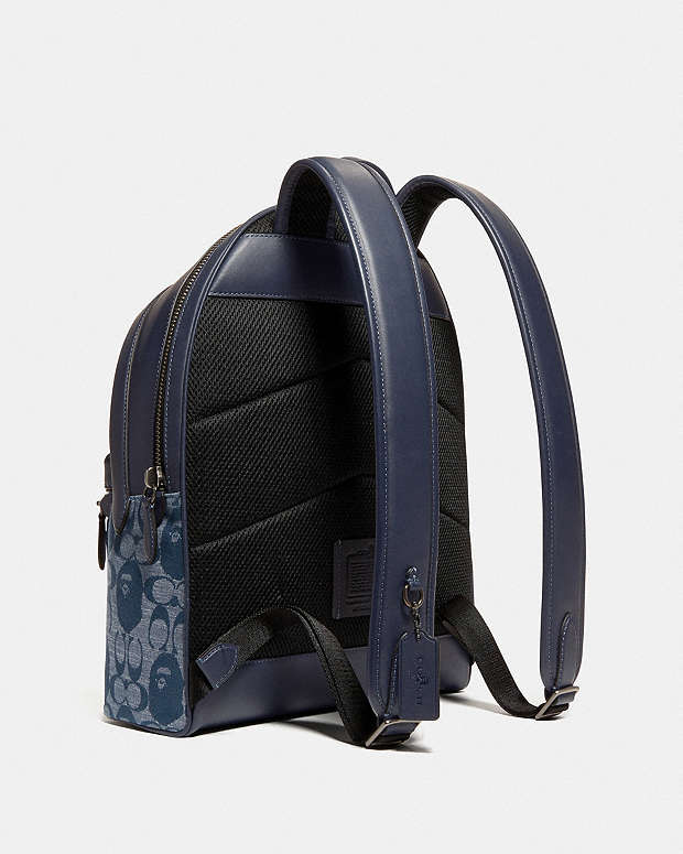 COACH®: Bape X Coach Charter Backpack In Signature Chambray