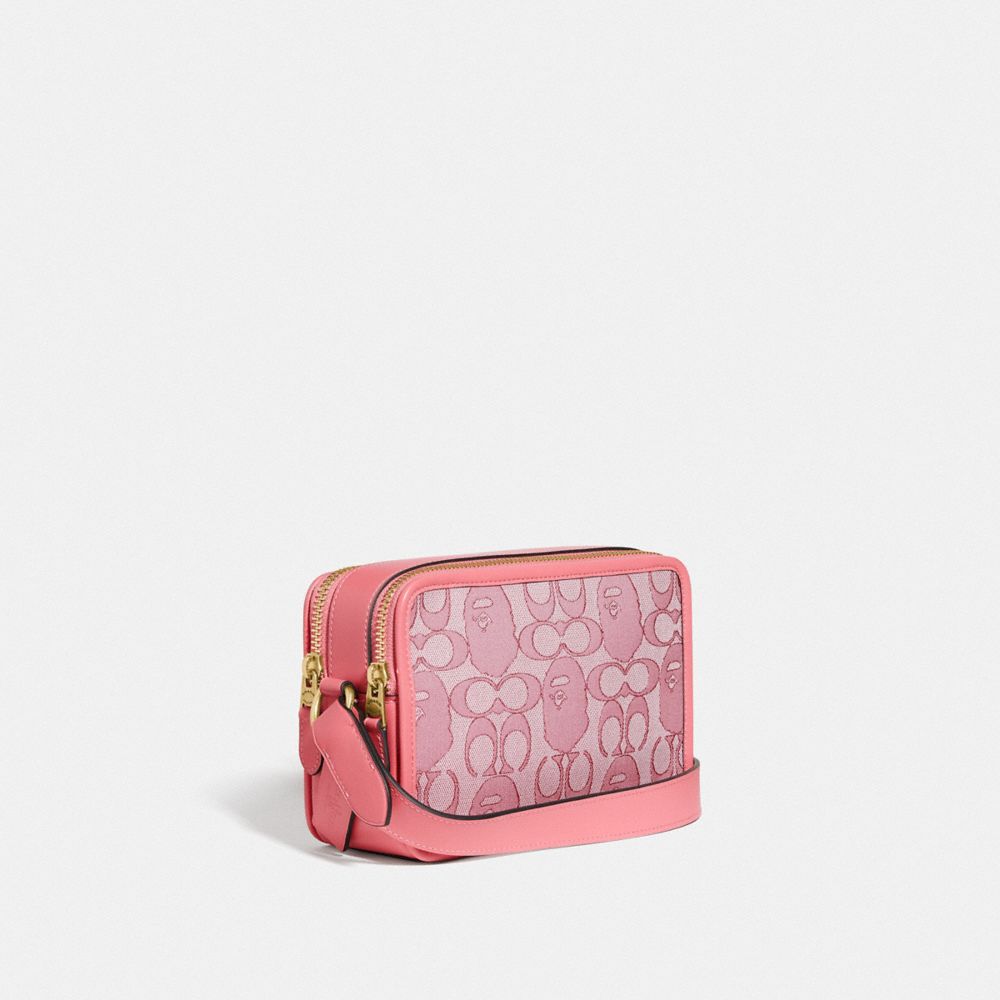 COACH®,Bape X Coach Box Crossbody In Signature Jacquard,,Angle View