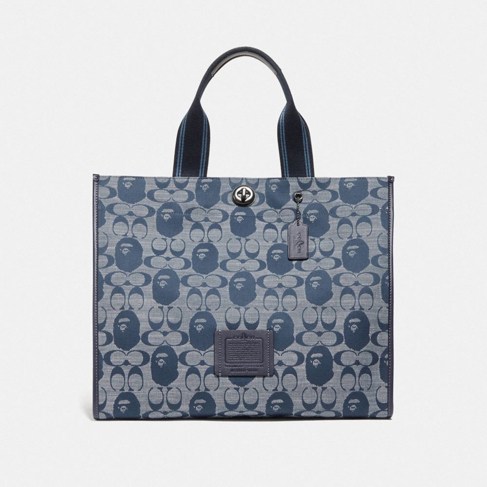 Borsa Larga 40 Bape X Coach In Chambray Con Signature image number 0