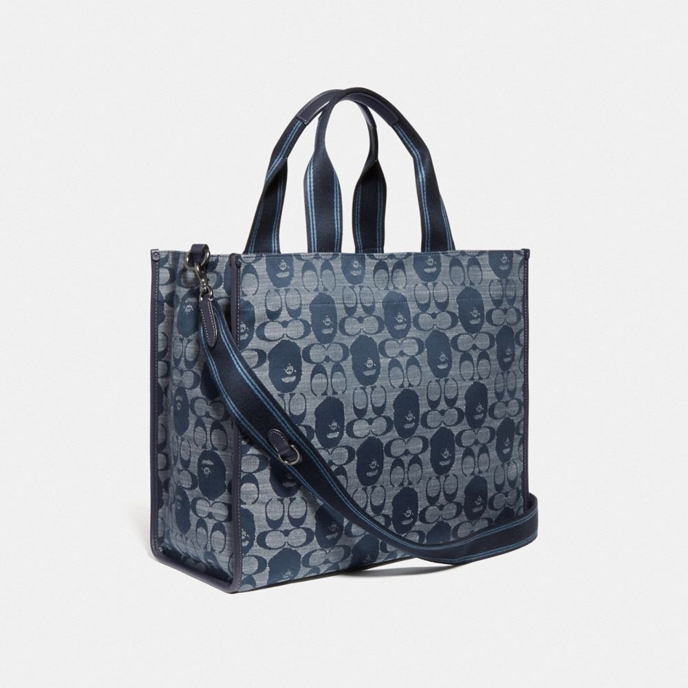 COACH®: Bape X Coach Tote Bag 40 In Signature Chambray