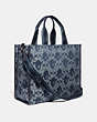 COACH®,BAPE X COACH TOTE 40 IN SIGNATURE CHAMBRAY,cotton,X-Large,Pewter/Chambray,Angle View
