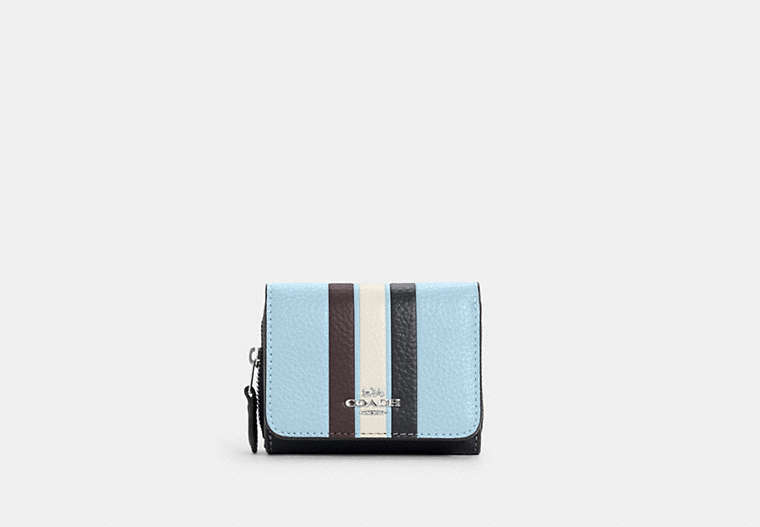 Small Trifold Wallet In Colorblock With Stripe