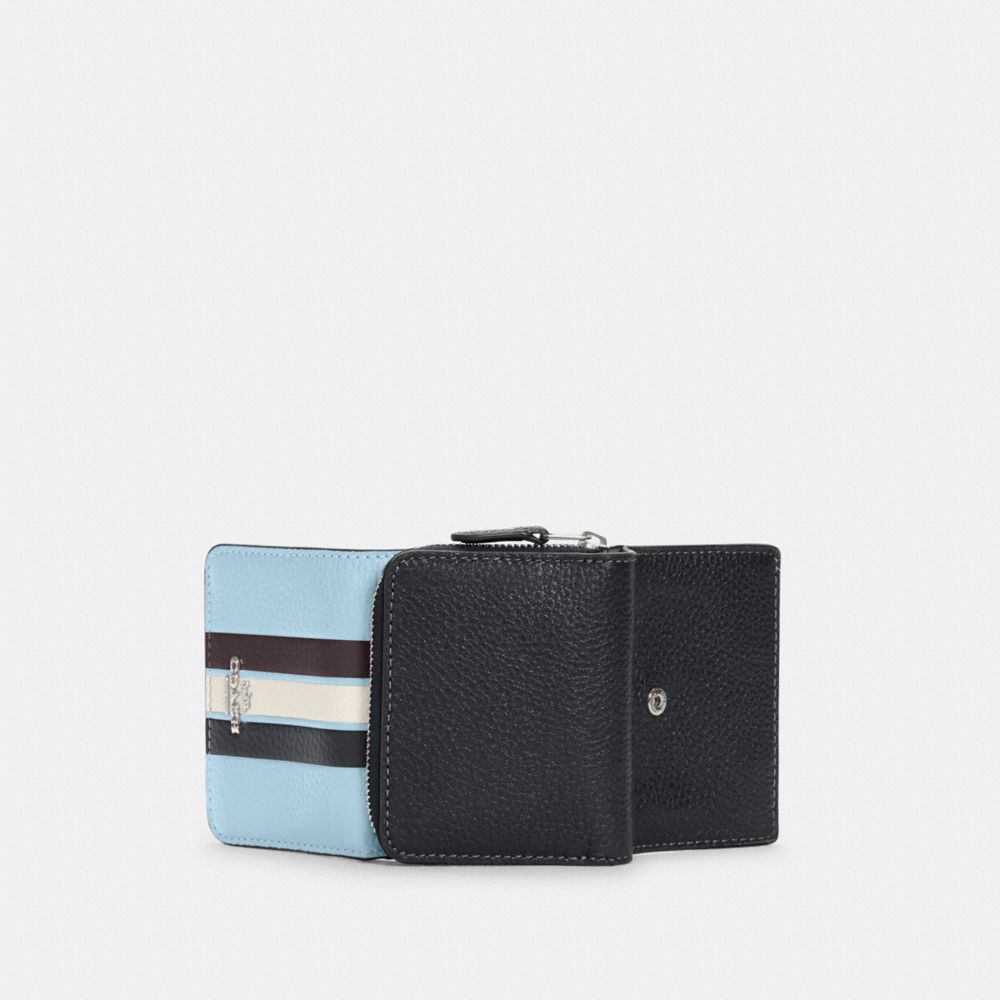 Small Trifold Wallet In Colorblock With Stripe