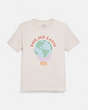 COACH®,SAVE OUR EARTH T-SHIRT IN ORGANIC COTTON,cotton,Antique White,Front View