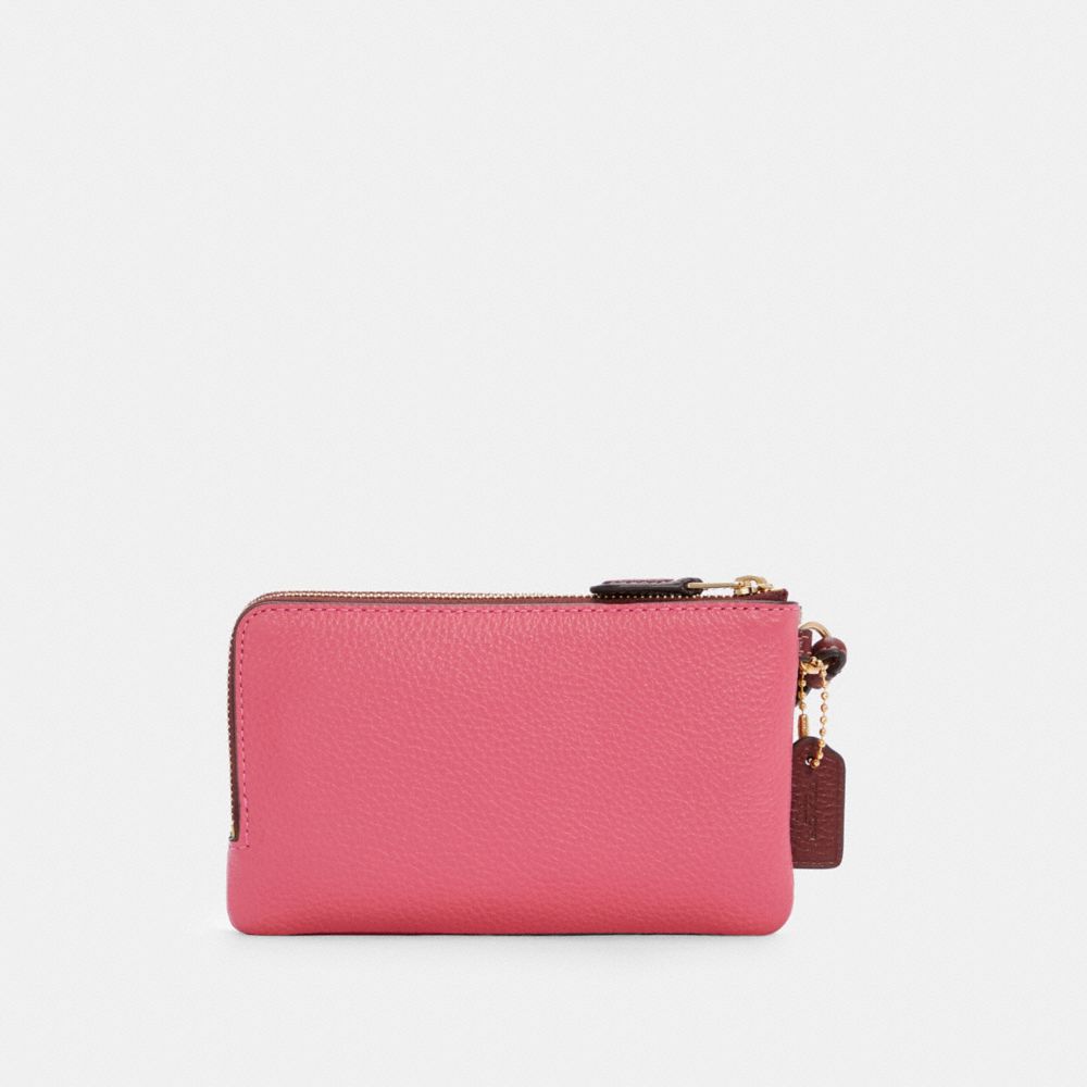 Double Corner Zip Wristlet In Colorblock Signature Canvas