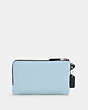 COACH®,DOUBLE CORNER ZIP WRISTLET IN COLORBLOCK SIGNATURE CANVAS,pvc,Silver/Waterfall Midnight Multi,Back View