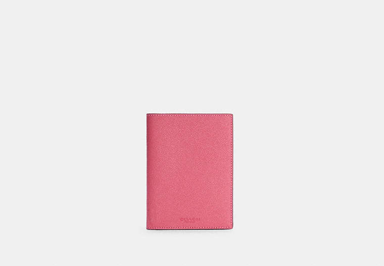 COACH®,PASSPORT CASE,Leather,Small,Gold/Confetti Pink,Front View