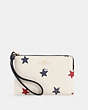 COACH®,CORNER ZIP WRISTLET WITH AMERICAN STAR PRINT,Gold/Chalk Multi,Front View