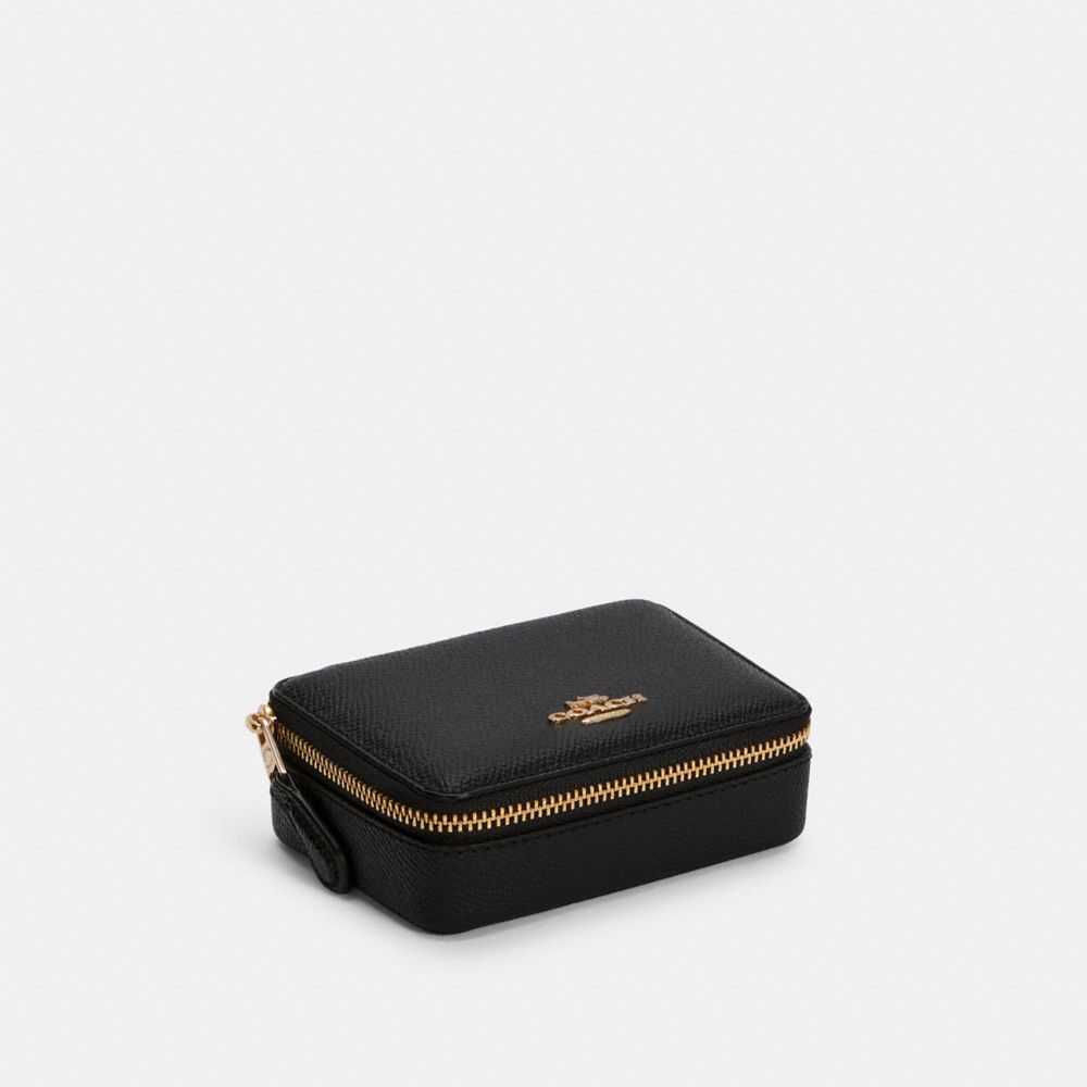 COACH®,WEEKLY PILL BOX,Mini,Gold/Black,Front View